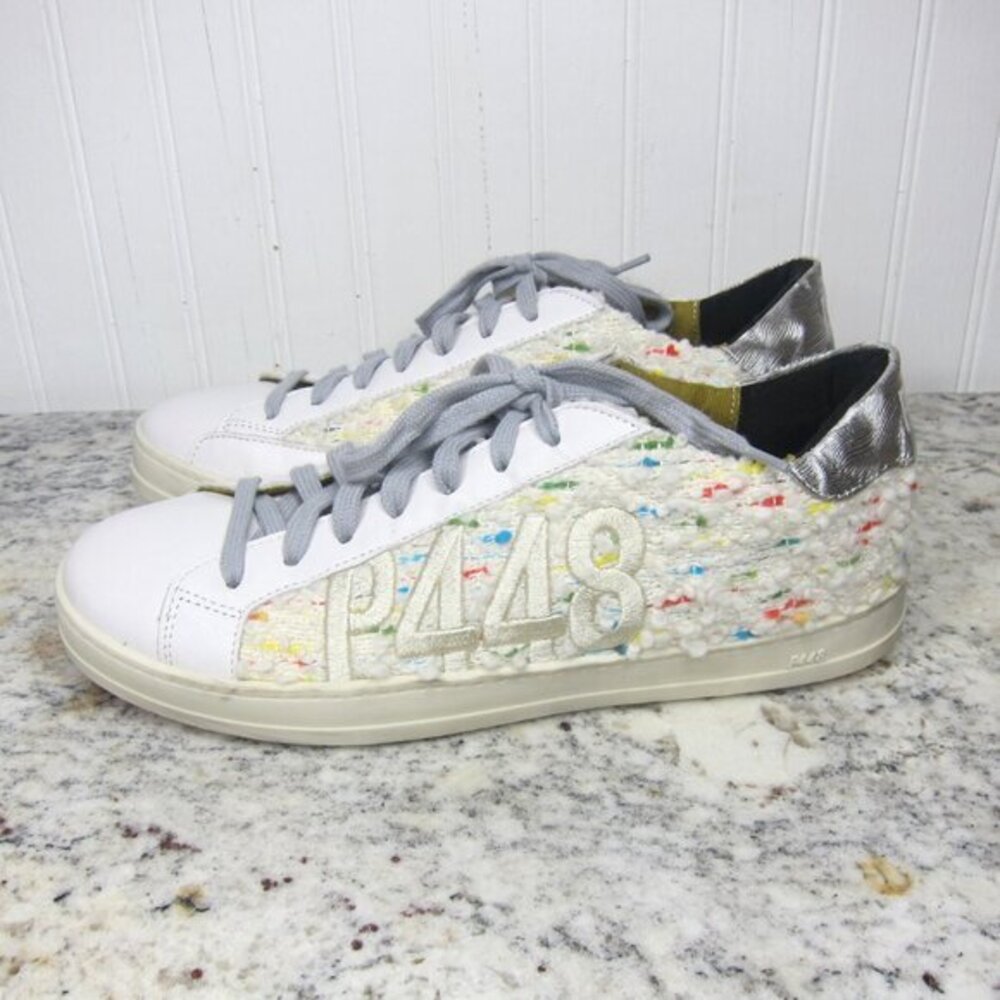 P448 Multi-Colored Textured Sneakers Size (38) 7.5